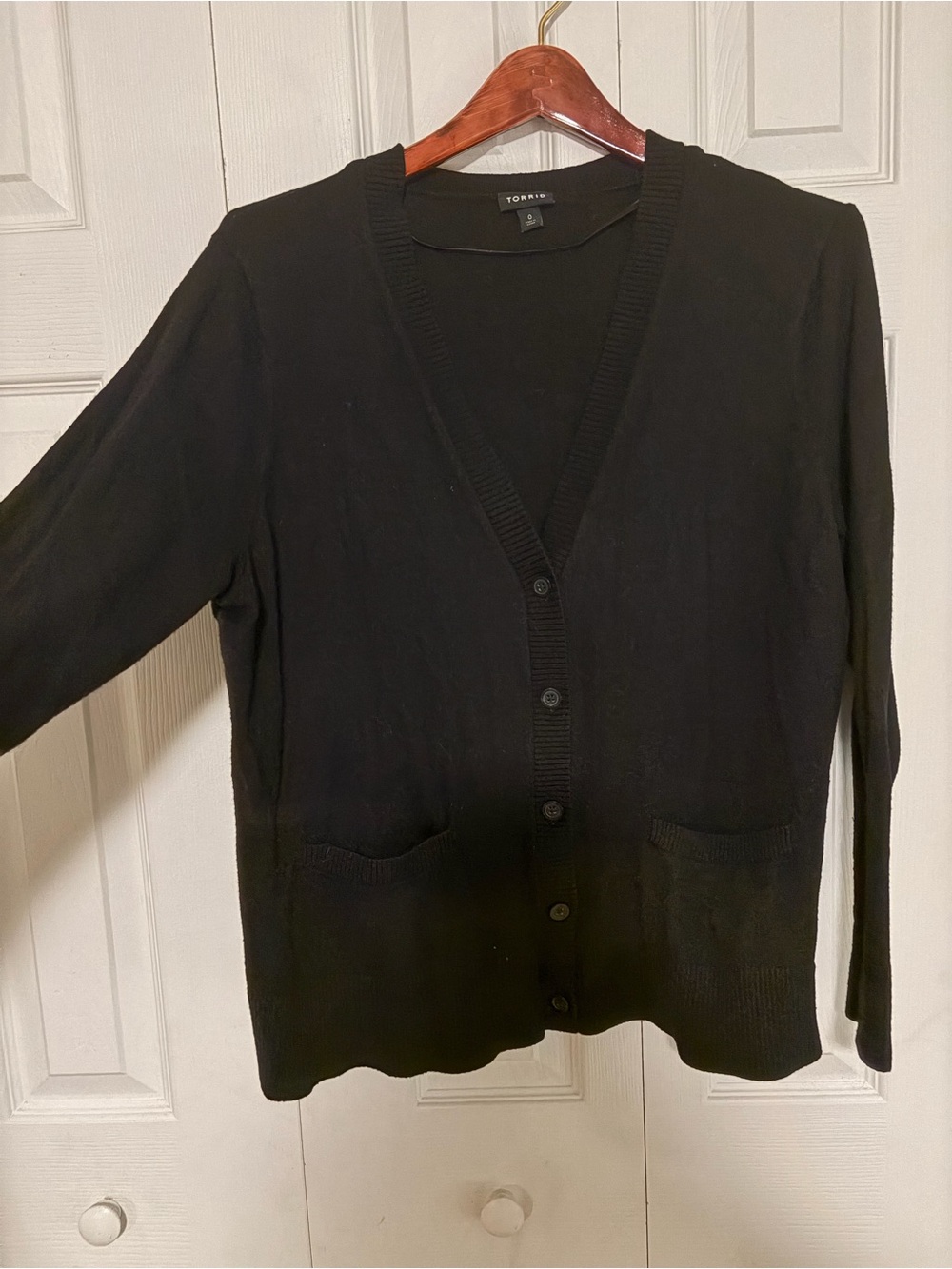 Torrid Everyday Soft Black V-Neck Pocket Cardigan Size 0 12 L